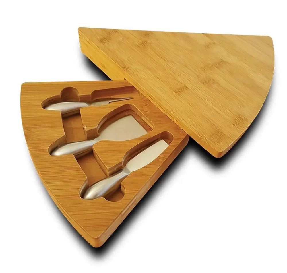 Eco-friendly Bamboo Cheese Serving Board and Knife Se