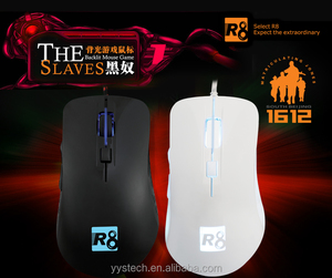 <span class=keywords><strong>Souris</strong></span> optique de jeu filaire R8 6d, disponible en noir et blanc, avec connexion USB, meilleure vente - Product Image 2
