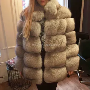 Luxuryทั้งผิวของแท้Fox Fur Jacketสั้นSaga Foxขนสัตว์