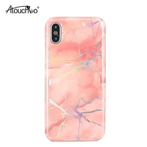 IMD Shiny Ändern Farbe Rosa Marmor Schlank Stoßfest Klar Stoßstange TPU Weichen Fall Gummi Silikon Abdeckung für iPhone xs Max