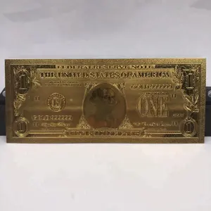 Wholesale Gold Plated USD 1 Dollar Banknote for Value Collection