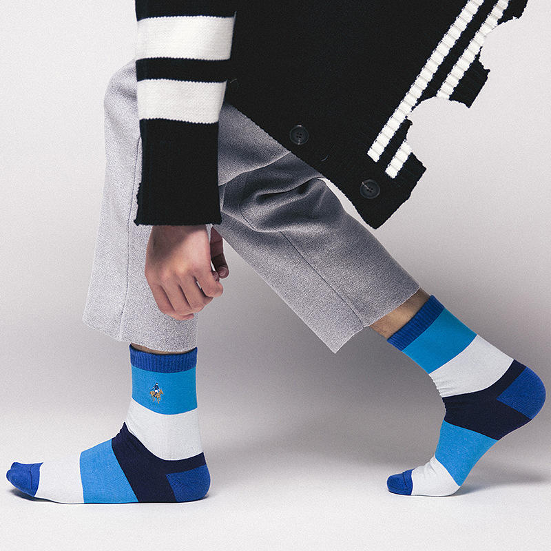 Wholesale PIER POLO Fashion Mens Striped Socks Combed Cotton