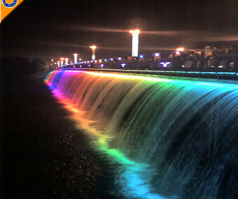 Colorchanging Outdoor Waterfall Fountain in Bridge
