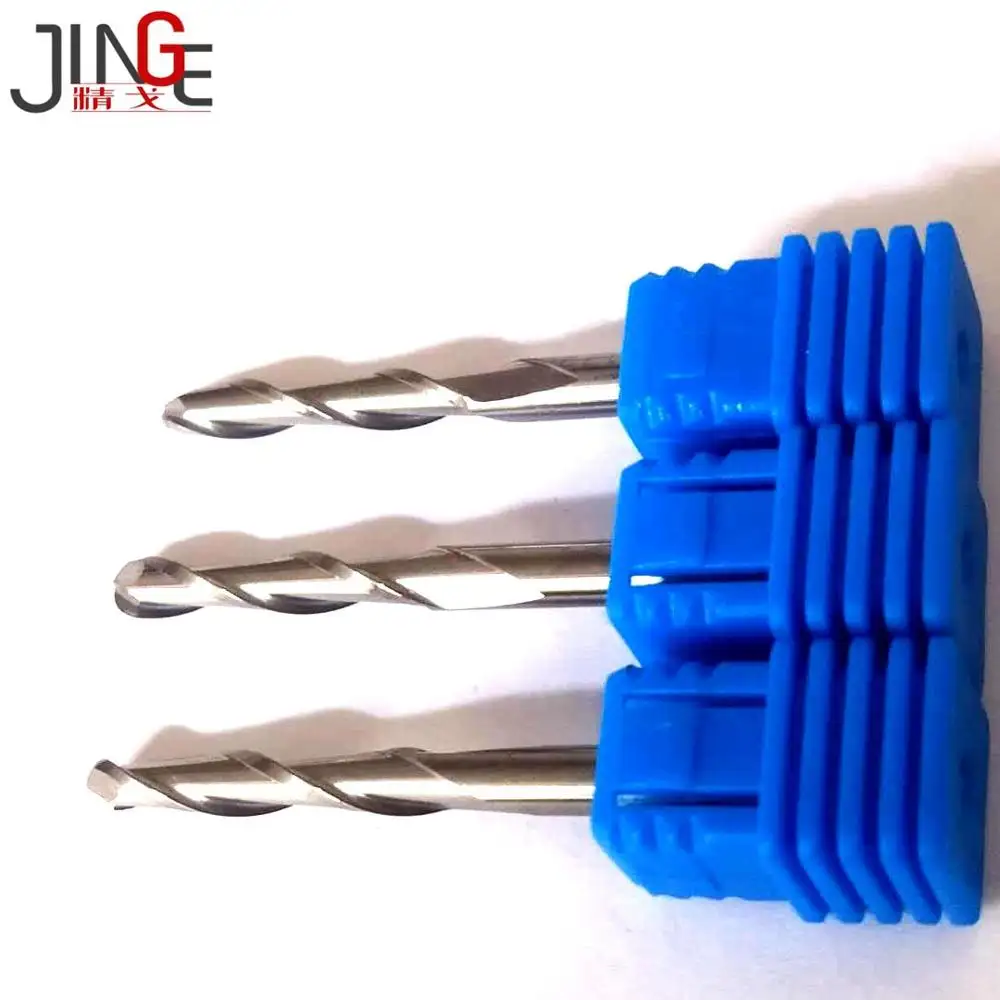 4Mm CNC 2 Flute Bóng Mũi Carbide Nhà Máy Cuối Cùng Spiral Router Bit Gỗ Khắc Phay Cutter Công Cụ