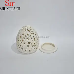 Trứng Shape Hollow Out Gốm Tealight Candle Holder