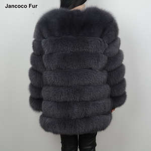<span class=keywords><strong>Manteau</strong></span> de fourrure véritable de renard, épais et <span class=keywords><strong>chaud</strong></span>, veste d'hiver pour femmes à 7 rangées, mode féminine vêtements d'extérieur, nouvelle collection - Product Image 5