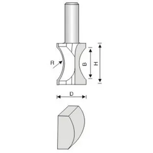 Cnc woodworking Convex edging bit with bottom bearing/Straight flush trim Convex Oval Edge Finger Nail Router Bit