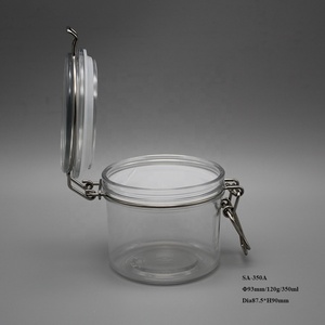 350Ml Nhựa Thực Phẩm Lưu Trữ Jar Với Con Dấu Kín Nắp Tre Snap-Fit Rõ Ràng PET Nhựa Thực Phẩm Lưu Trữ Hộp Nhỏ và <span class=keywords><strong>Container</strong></span> - Product Image 4