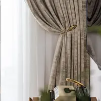 Monad European Style Fancy Texture Designs Luxury Door Window Velvet Curtains for Living Room