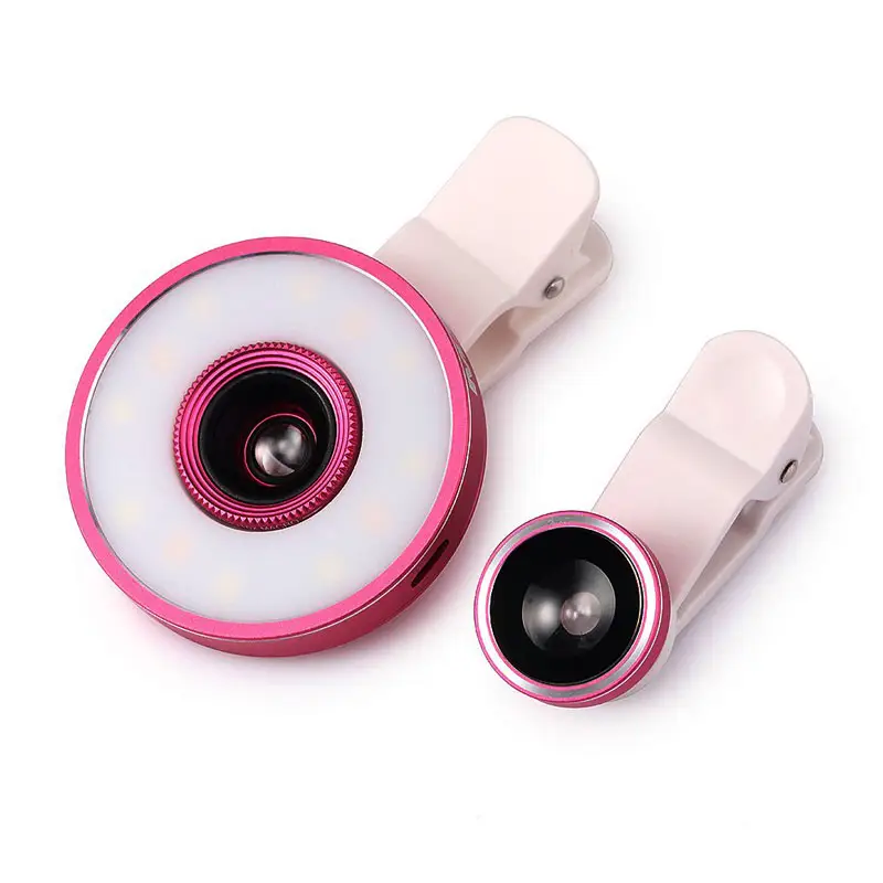 Multi Lens Selfie Ring Light Flash light Wide Angle Macro Fisheye Lens for cellphone flash