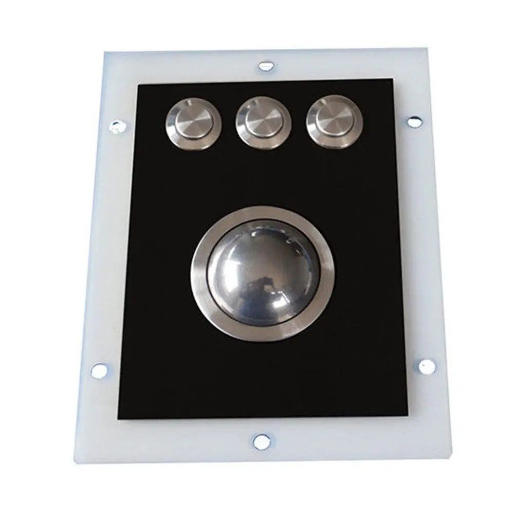 IP67 Waterdichte Electroplated Black Rvs Industriële Trackball Muis