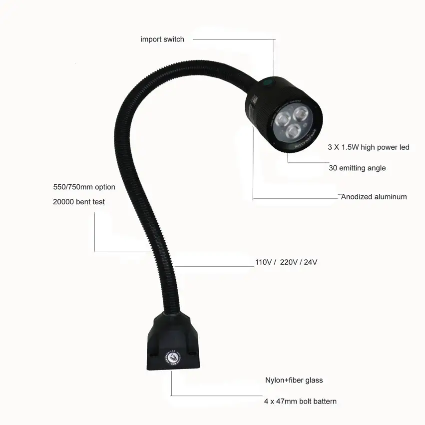 ONN-M3W Led 빛 기계 관절 팔 램프 12 볼트 Led 조명