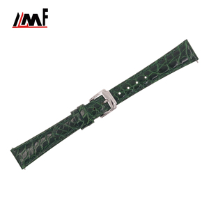 Montre-bracelet classique à flanc en alligator brillant de taille multiple Bracelet en cuir Boucle en acier inoxydable au tannage végétal Cuir exotique - Product Image 3