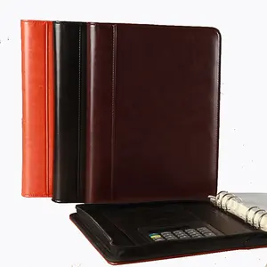 2023 custom handmade PU leather journal notebook with zipper organizer planner notebook cover