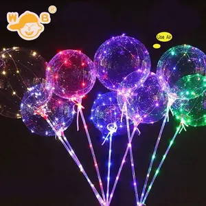 制造价格优惠的发光二极管波波气球灯促销礼品18英寸发光二极管绳氦气球