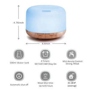 Humidificador de <span class=keywords><strong>aromaterapia</strong></span> con control remoto, <span class=keywords><strong>difusor</strong></span> de aceite esencial para yoga familiar, Spa, <span class=keywords><strong>aromaterapia</strong></span>, popular, Industrial, 500ml - Product Image 3