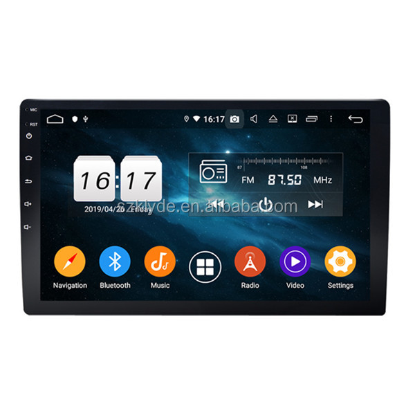 KLYDE New Car Multimedia System 10.1 Inch Android 9.0 Octa-Core OEM Car Audio Player with GPS Radio Universal Head Unit