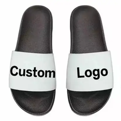 Großhandel Custom Logo Slide Indoor PVC Druck Slipper für Frauen Männer