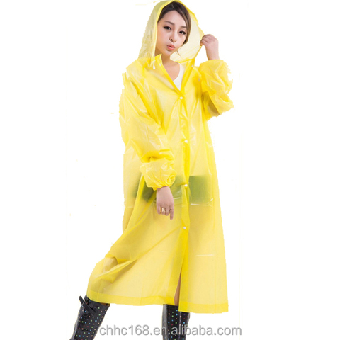 Long Reusable EVA/peva Cheap Price Rain Coat Raincoat