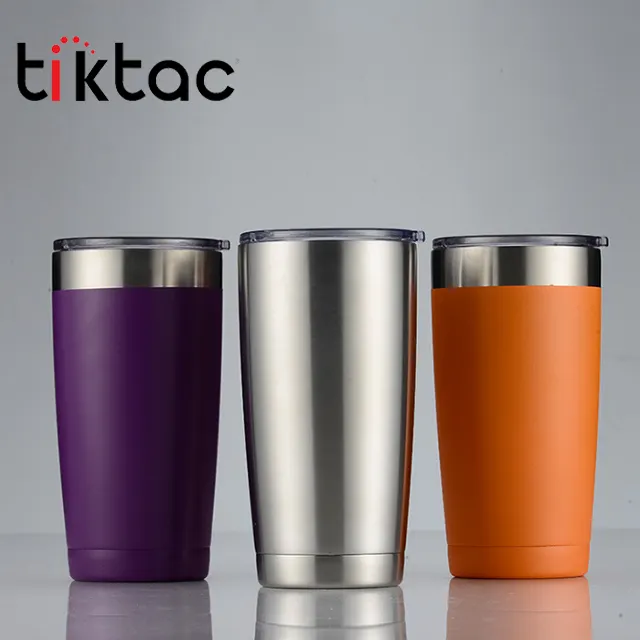 Stampa personalizzata 20oz Verniciato a Polvere A Doppia Parete In Acciaio Inox 18/8 Bicchieri Tumbler