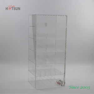 Tùy Chỉnh RGB <span class=keywords><strong>LED</strong></span> Chiếu Sáng Lên Bàn Top Plexiglass Hiển Thị Đứng Rõ Ràng Acrylic Hiển Thị Tủ - Product Image 3