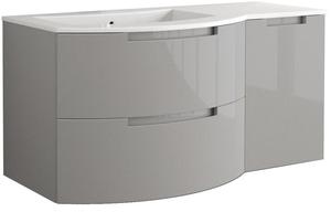 Mobile <span class=keywords><strong>Bagno</strong></span> Moderno Sospeso in PVC Curvo Lucido con Lavabo Integrato - Product Image 3