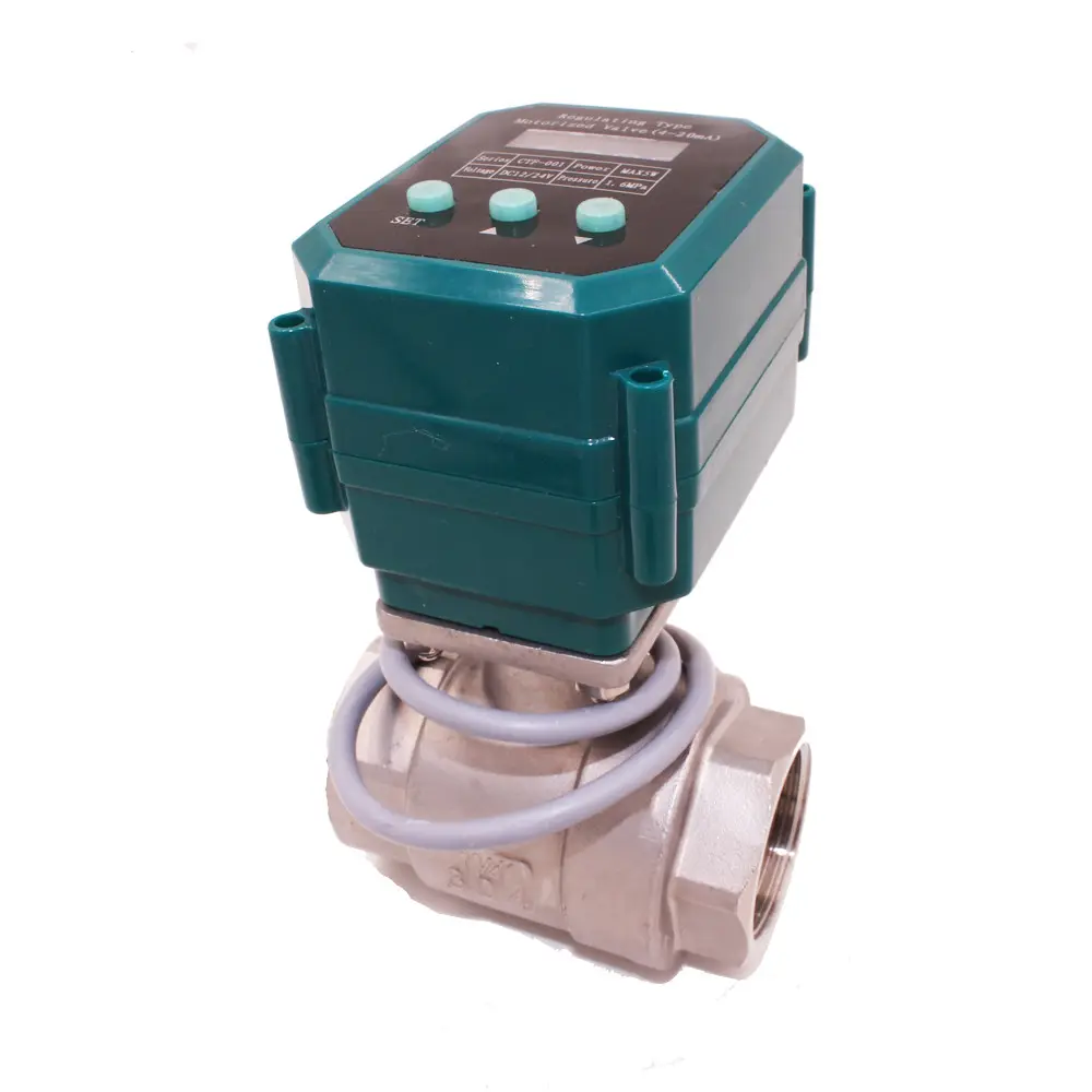 DC24V input 2-way of 3-weg 4-20mA proportionele controle modulerende type motorkogelklep voor micro controle waterstroom