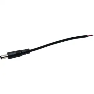 Cable de alimentación negro de alta calidad 5521 12V 15cm DC hembra macho Cable de alimentación para tira de luz de un solo color