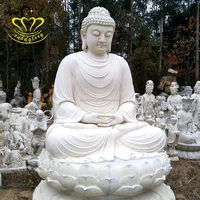 סין ספקים שיש מוצר חדש יושב על לוטוס Guanyin בודהה פסל למכירה