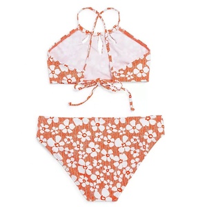 Bikini personalizado con su logotipo Ethic Shiny Lovely Little Girl Modeling Bikini para niñas de 5 a 14 años Bikini con estampado a rayas - Product Image 6