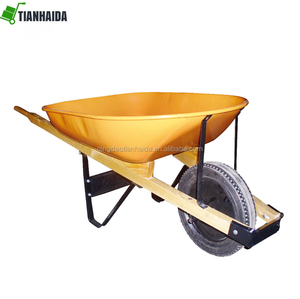 WH8802 140L Offre Spéciale grand australie plastique manche en bois brouette à double roue - Product Image 4