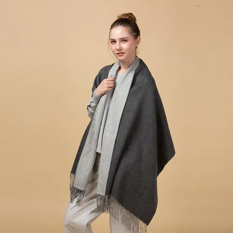 2024 women's fashion top selling double side cashmere wool stole