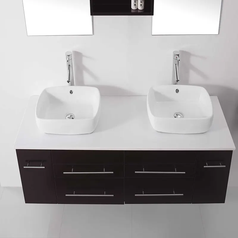 Modern cheap waterproof hanging design black bathroom storage cabinet vanity
