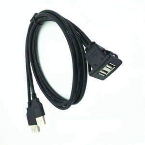 Câble d'extension noir 3 pieds double USB 2.0 mâle à femelle pour tableau de bord de voiture - Product Image 5