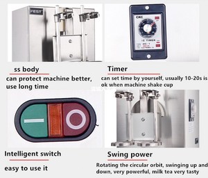 Commercial สแตนเลสฟอง Boba <span class=keywords><strong>นม</strong></span>ชา Shaker อัตโ<span class=keywords><strong>นม</strong></span>ัตินมเครื่องเขย่า2ถ้วย - Product Image 3