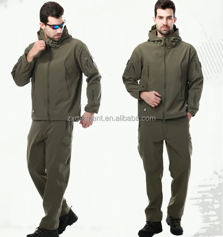 Người Đàn Ông Của Chiến Thuật Áo Khoác Softshell Áo Khoác Áo Khoác Với Lông Cừu Lót Ngoài Trời Windproof Không Thấm Nước