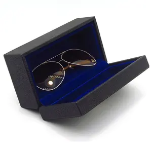 Personalized Custom Wooden Pu Leather Sun Glasses Box Display Case Sunglasses Boxes