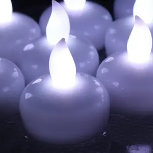 12 LED Luz de té flotante Impermeable Fiesta DE BODA Decoración floral Velas sin llama Color blanco