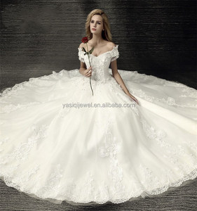 Suzhou perfecto blanco <span class=keywords><strong>vestido</strong></span> de boda Cap manga V cuello de encaje vendaje <span class=keywords><strong>vestido</strong></span> de <span class=keywords><strong>novia</strong></span> longitud del piso - Product Image 5