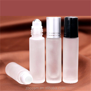 Botella de vidrio de aceite esencial transparente esmerilado de 10ml, botella de <span class=keywords><strong>rodillo</strong></span> redondo con cuentagotas o tapón de rosca 5ML10ML15ML20ML30ML50ML100ML - Product Image 1