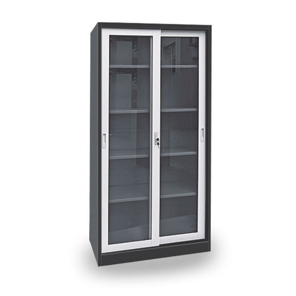 FC-G5 Steel Almirah Designs KD Sliding Glass Door Office Bookcase Metal File Cupboard