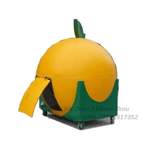 2024 Watermelon & orange shape multi-function mobile vehicles cotton candy machine popcorn machine with cart