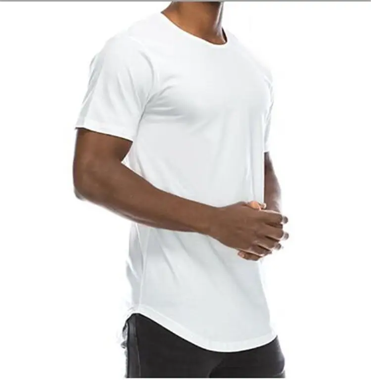 Hoge kwaliteit aangepaste logo zachte zweet-absorberende wit man t-shirt luxe plain hipster blank curve mens t-shirts oem