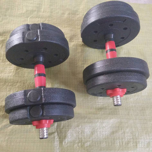 High grade commercial neoprene 10 lb cement coating rubber adjustable weight exercise dumbbell pio set - Product Image 1