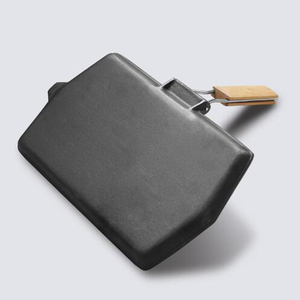 Poêle à griller <span class=keywords><strong>rectangulaire</strong></span> en fonte noire, poignée en bois pliable, pré-culottée, compatible gaz et <span class=keywords><strong>induction</strong></span>, UE - Product Image 6