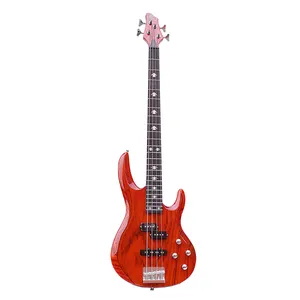 BO4-S4O Studente di Alta Qualità guitarra kit bass Chitarra elettrica su ordinazione zebrano rosso