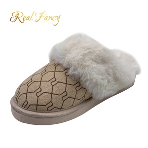 Thiết Kế mới Mùa Đông Không Trượt Duy Nhất Trượt Trên Mờ Trong Nhà của Phụ Nữ Da Lộn Dép Đi Trong - Product Image 1