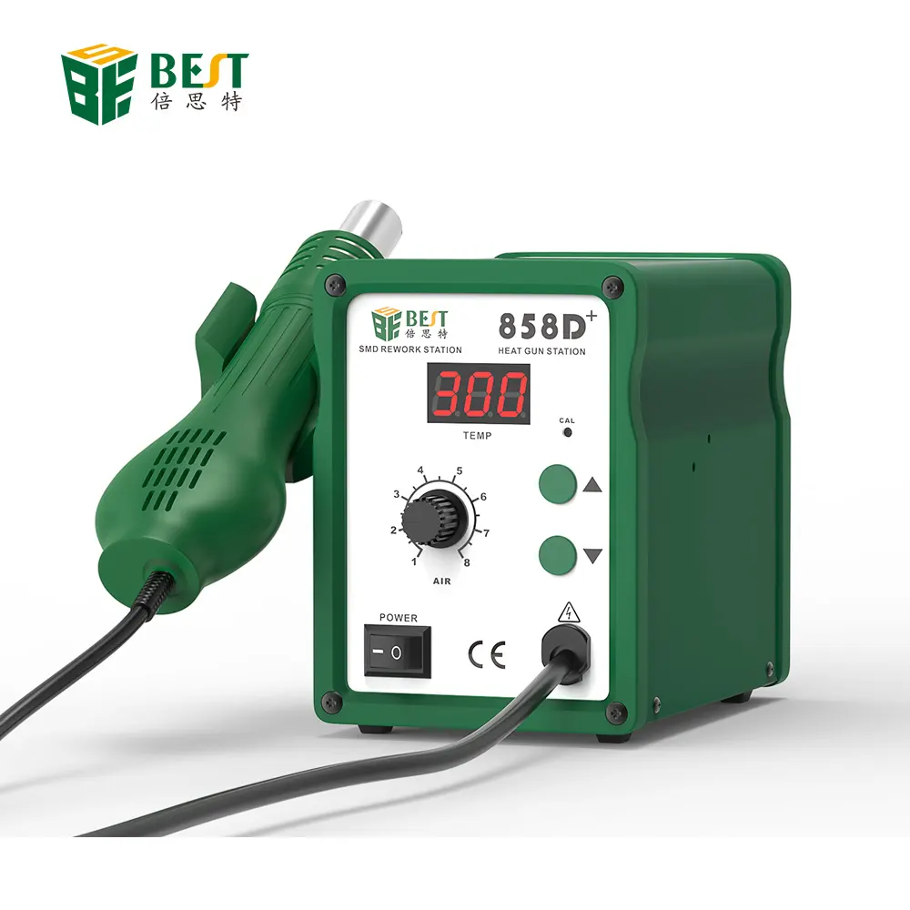 BST-858D + Factory Direct Solder Berkualitas Tinggi Desoldering Senapan Udara Panas Rework Station untuk iPhone/Ponsel Pintar Perbaikan Alat