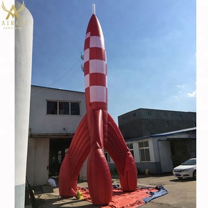 3m/12m Large Inflatable Rocket Red Ballistic Rocket Model