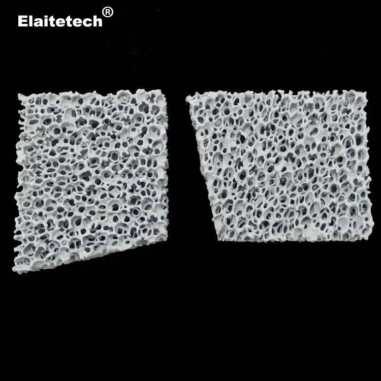 Placa de filtro de espuma de cerámica porosa de carburo de silicio (Sic) para aleación y fundición de metales